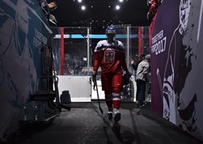 PARIS, FRANCE - MAY 11: Czech Republic's Jakub Krejcik #36 walks through the tunnel prior to preliminary round action against Slovenia at the 2017 IIHF Ice Hockey World Championship. (Photo by Matt Zambonin/HHOF-IIHF Images)
